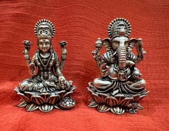 Ганеша и Лакшми (серебро), 5 см Ганеша и Лакшми (серебро), 5 см