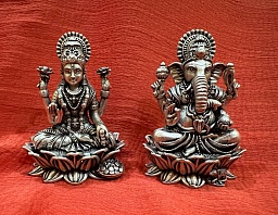 Ганеша и Лакшми (серебро), 5 см